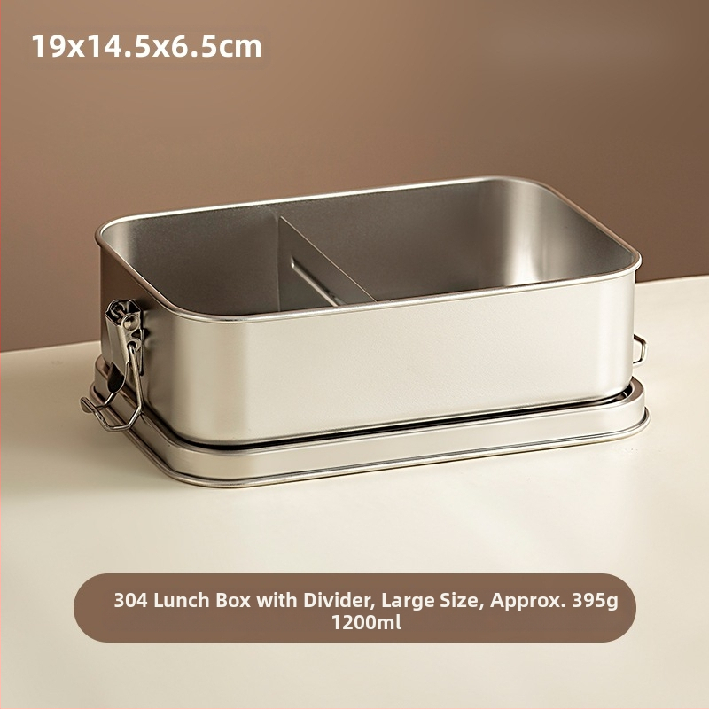 Pusdienu kārba no 304 nerūsējošā tērauda ar nodalījumiem, retro stils, ietilpība 800-1000 ml