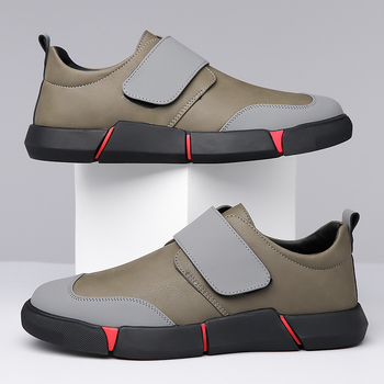 Ανδρικά casual παπούτσια με χοντρή σόλα – επάνω μέρος από συνθετικό δέρμα, σόλα από καουτσούκ, στρογγυλή μύτη, επίπεδη φτέρνα