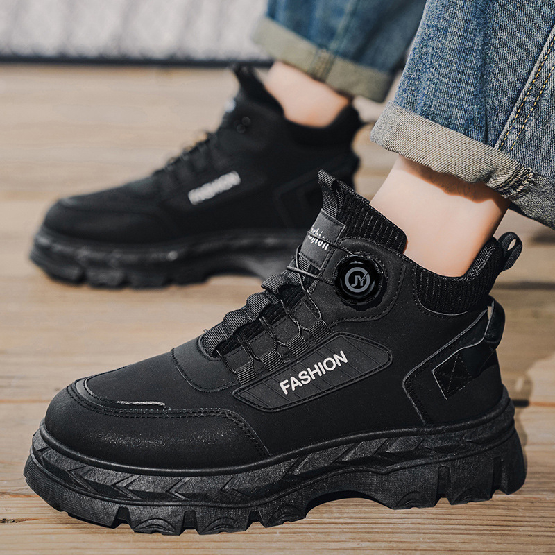 Ανδρικά μποτάκια εργασίας με Ψηλή Κορυφή, Παχιά Σόλα, Αντιολισθητικά, Μεσαίο Ύψος, PU Άνω, EVA Πάτος