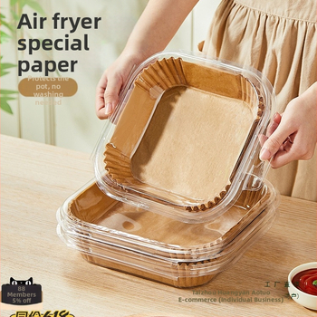 Kvadatinis silikoninis kepimo popierius oro fritezei, storesnis, riebalų sugeriantis, kepimui