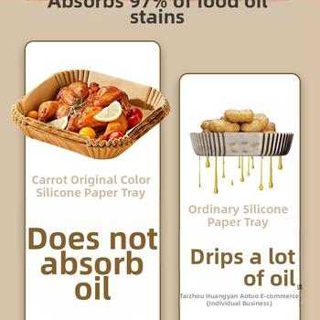 Kvadatinis silikoninis kepimo popierius oro fritezei, storesnis, riebalų sugeriantis, kepimui