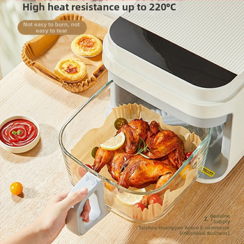 Kvadatinis silikoninis kepimo popierius oro fritezei, storesnis, riebalų sugeriantis, kepimui