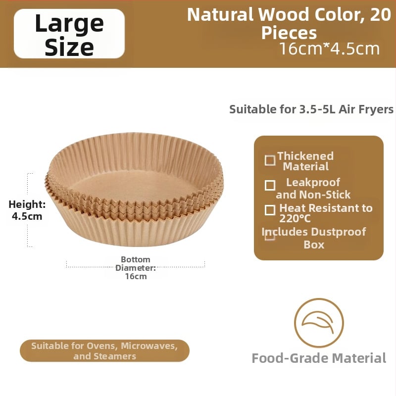 Kvadatinis silikoninis kepimo popierius oro fritezei, storesnis, riebalų sugeriantis, kepimui