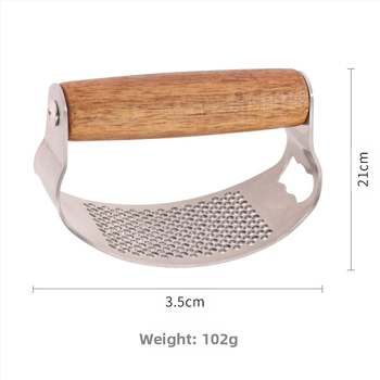 Πρέσα σκόρδου από ανοξείδωτο χάλυβα τύπου 430 με λαβή από ξύλο ακακίας, χειροκίνητη λειτουργία, μοντέρνος μινιμαλιστικός σχεδιασμός