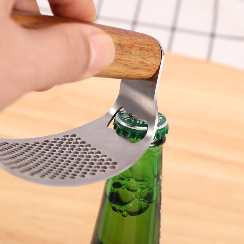 Πρέσα σκόρδου από ανοξείδωτο χάλυβα τύπου 430 με λαβή από ξύλο ακακίας, χειροκίνητη λειτουργία, μοντέρνος μινιμαλιστικός σχεδιασμός