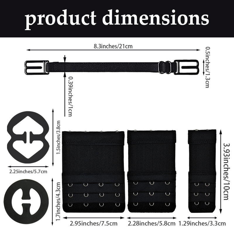 Branting 24 τεμάχια επέκτασης σουτιέν με ελαστική πόρπη, πολυεστέρας, μη ολισθηρή στρογγυλή πόρπη σε σχήμα οκτώ