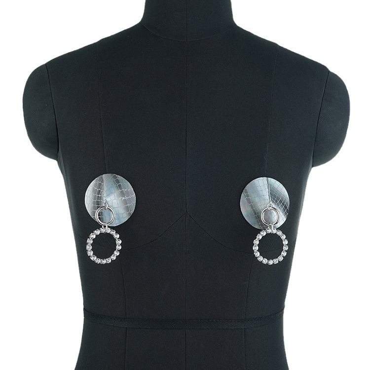 Гръдни бижута с кристали и кожа, унисекс, ръчна изработка, геометричен стил, персонализация, 1 чифт