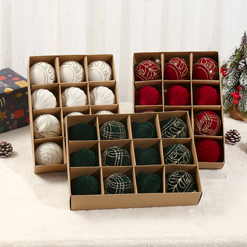 Χριστουγεννιάτικη βελούδινη μπάλα φλόκινγκ διακόσμηση - PET υλικό, μοντέρνο μινιμαλιστικό στυλ, ημιχειροποίητη και ημιμηχανοποιημένη κατασκευή, Yingjie