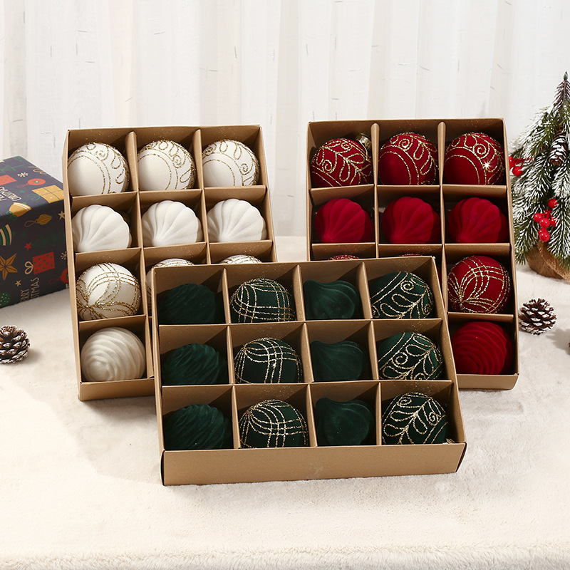 Χριστουγεννιάτικη βελούδινη μπάλα φλόκινγκ διακόσμηση - PET υλικό, μοντέρνο μινιμαλιστικό στυλ, ημιχειροποίητη και ημιμηχανοποιημένη κατασκευή, Yingjie