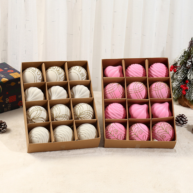 Χριστουγεννιάτικη βελούδινη μπάλα φλόκινγκ διακόσμηση - PET υλικό, μοντέρνο μινιμαλιστικό στυλ, ημιχειροποίητη και ημιμηχανοποιημένη κατασκευή, Yingjie