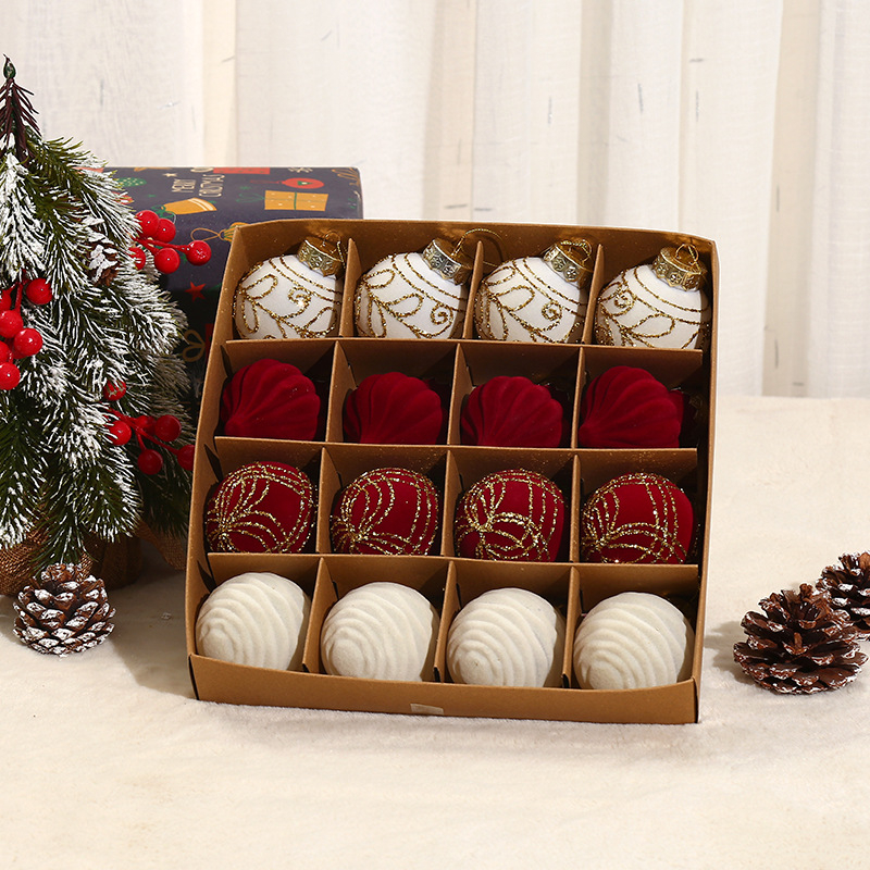 Χριστουγεννιάτικη βελούδινη μπάλα φλόκινγκ διακόσμηση - PET υλικό, μοντέρνο μινιμαλιστικό στυλ, ημιχειροποίητη και ημιμηχανοποιημένη κατασκευή, Yingjie