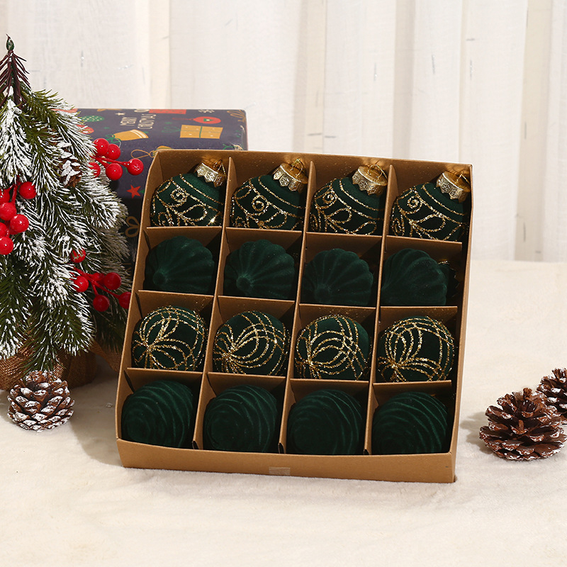 Χριστουγεννιάτικη βελούδινη μπάλα φλόκινγκ διακόσμηση - PET υλικό, μοντέρνο μινιμαλιστικό στυλ, ημιχειροποίητη και ημιμηχανοποιημένη κατασκευή, Yingjie