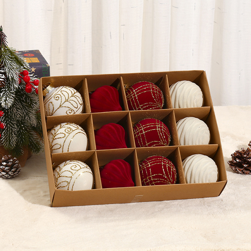 Χριστουγεννιάτικη βελούδινη μπάλα φλόκινγκ διακόσμηση - PET υλικό, μοντέρνο μινιμαλιστικό στυλ, ημιχειροποίητη και ημιμηχανοποιημένη κατασκευή, Yingjie