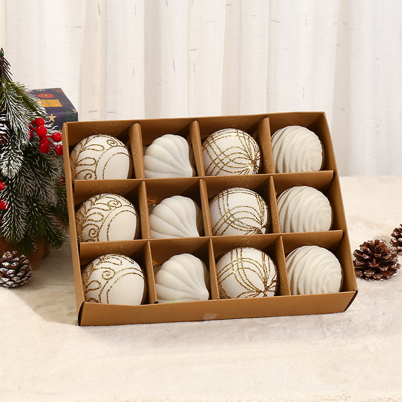 Χριστουγεννιάτικη βελούδινη μπάλα φλόκινγκ διακόσμηση - PET υλικό, μοντέρνο μινιμαλιστικό στυλ, ημιχειροποίητη και ημιμηχανοποιημένη κατασκευή, Yingjie