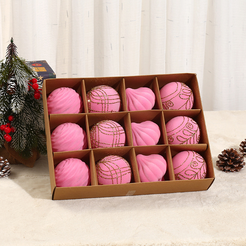 Χριστουγεννιάτικη βελούδινη μπάλα φλόκινγκ διακόσμηση - PET υλικό, μοντέρνο μινιμαλιστικό στυλ, ημιχειροποίητη και ημιμηχανοποιημένη κατασκευή, Yingjie