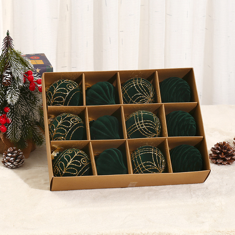 Χριστουγεννιάτικη βελούδινη μπάλα φλόκινγκ διακόσμηση - PET υλικό, μοντέρνο μινιμαλιστικό στυλ, ημιχειροποίητη και ημιμηχανοποιημένη κατασκευή, Yingjie