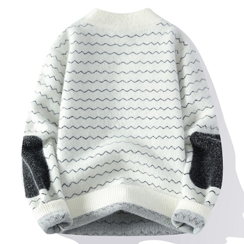 Плетена риза, корейски стил, свободна кройка, кръгло деколте, кабелна плетка