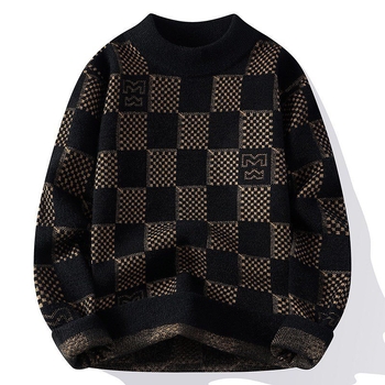 Πουλόβερ Slim Fit από καμηλό και νορκ μαλλί, ημιυψηλός λαιμός, παχύ πλέξιμο, μακριά μανίκια, μεσαίο μήκος 65–80 cm