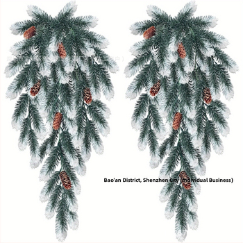 Χριστουγεννιάτικη διακόσμηση τοίχου με τεχνητές βελόνες πεύκου και κώνοι; Υλικό: Πλαστικό; Τέχνη: Άλλο; Ποικιλία: Άλλο