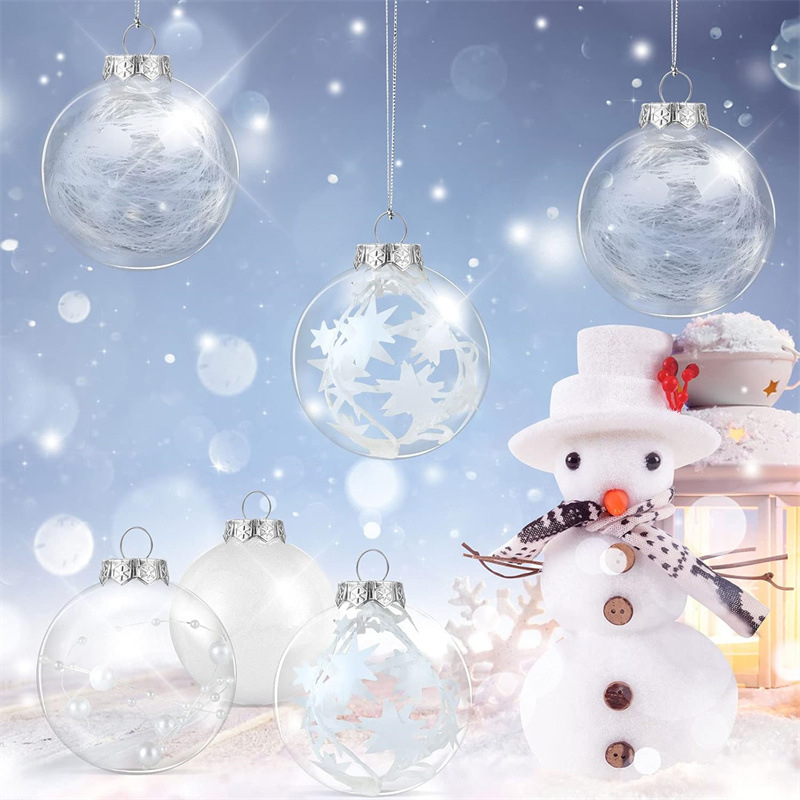 Διαφαντικό πλαστικό χριστουγεννιάτικο κρεμαστό σφαίρα διακόσμησης - χειροποίητο, μοντέρνο μινιμαλιστικό στυλ, ιδανικό δώρο για πάρτι και γιορτές (Χριστούγεννα, Ημέρα του Αγίου Βαλεντίνου)