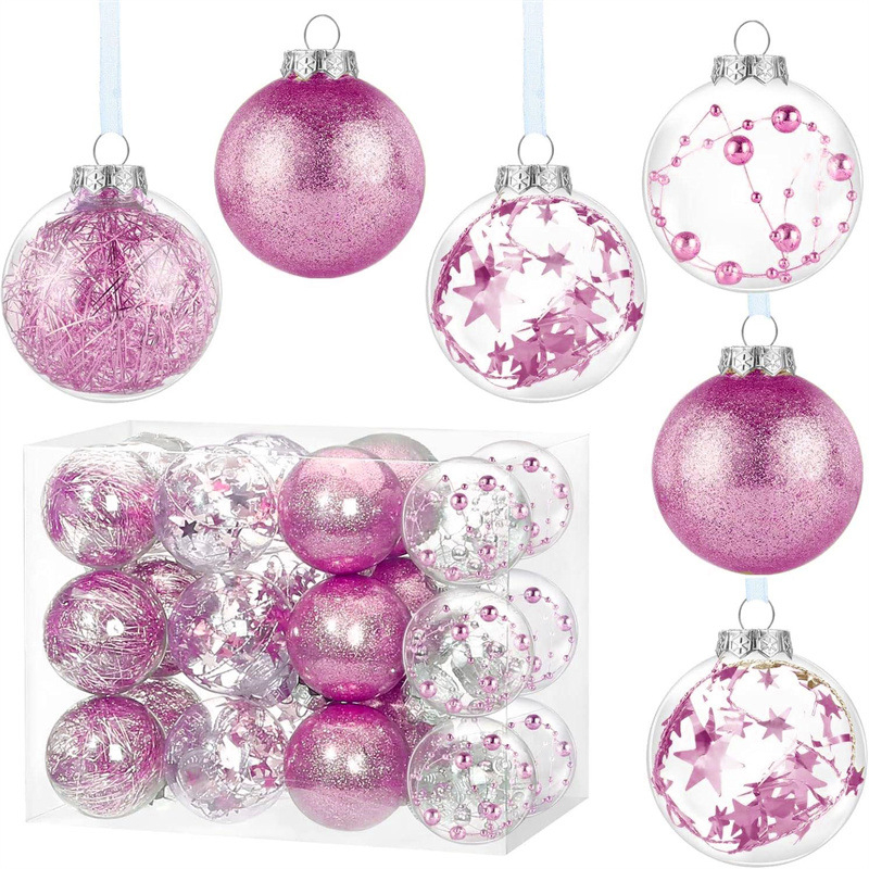 Διαφαντικό πλαστικό χριστουγεννιάτικο κρεμαστό σφαίρα διακόσμησης - χειροποίητο, μοντέρνο μινιμαλιστικό στυλ, ιδανικό δώρο για πάρτι και γιορτές (Χριστούγεννα, Ημέρα του Αγίου Βαλεντίνου)