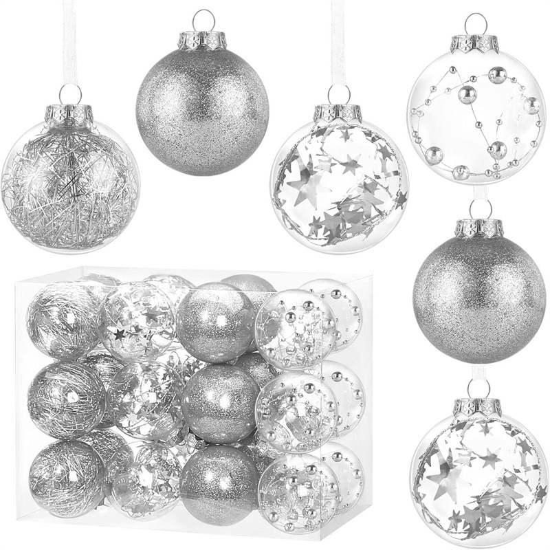 Διαφαντικό πλαστικό χριστουγεννιάτικο κρεμαστό σφαίρα διακόσμησης - χειροποίητο, μοντέρνο μινιμαλιστικό στυλ, ιδανικό δώρο για πάρτι και γιορτές (Χριστούγεννα, Ημέρα του Αγίου Βαλεντίνου)