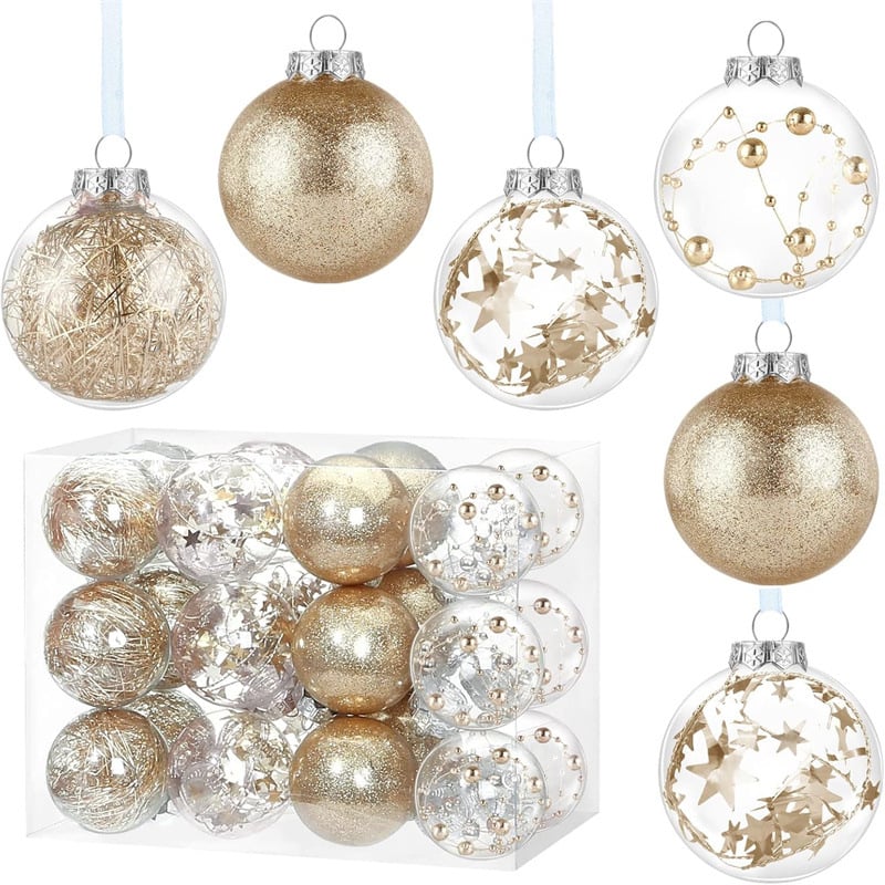 Διαφαντικό πλαστικό χριστουγεννιάτικο κρεμαστό σφαίρα διακόσμησης - χειροποίητο, μοντέρνο μινιμαλιστικό στυλ, ιδανικό δώρο για πάρτι και γιορτές (Χριστούγεννα, Ημέρα του Αγίου Βαλεντίνου)