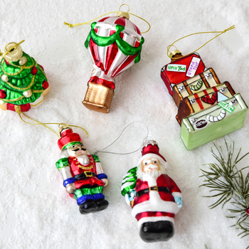 NUCHI Γυάλινα χριστουγεννιάτικα κρεμαστά διακοσμητικά – Άγιος Βασίλης και Χιονάνθρωπος, μοντέρνο μινιμαλιστικό στυλ, κωδικός N25025