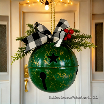 Χριστουγεννιάτικο διακοσμητικό κουδούνι πόρτας — κρεμαστά διακοσμητικά από πλαστικό, πολυεστέρα και σίδηρο, στυλ Ευρώπη/Αμερική; κωδικός ZQ750763721695; κατάλληλο για Χριστούγεννα.