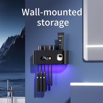 Išmanus dantų šepetėlių laikiklis su USB įkrovimu, sieninis montavimas, ABS medžiaga, modelis 910, universali suderinamumas