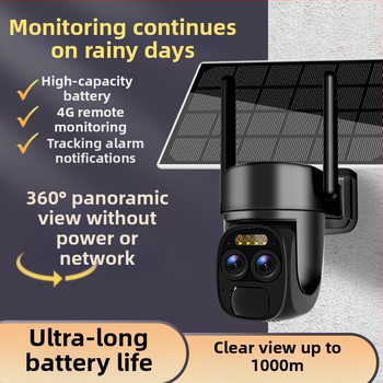Ασύρματη ηλιακή κάμερα επιτήρησης με WiFi – HD βίντεο, 360° νυχτερινή όραση, εξωτερική χρήση, απομακρυσμένος έλεγχος μέσω smartphone