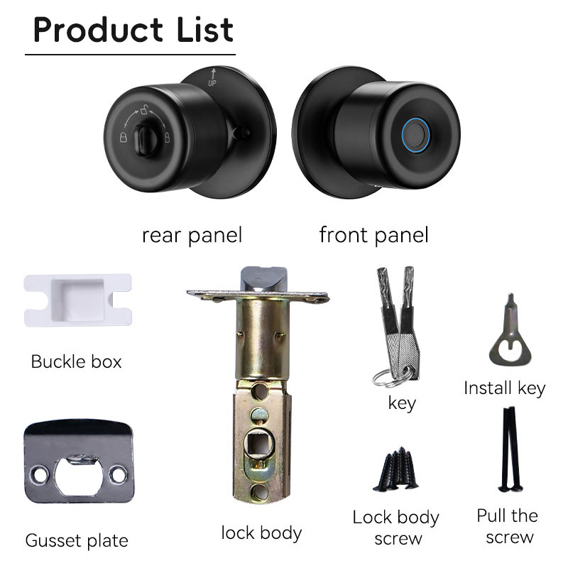 Έξυπνο ηλεκτρονικό κλειδί πόρτας για ξύλινες πόρτες με αποτύπωμα – 100 αποθηκευμένα αποτυπώματα; >100000 ξεκλειδώσεις; σάρωση ≤0,5 s; ποσοστό ψευδούς αποδοχής <0,001%; θερμοκρασία λειτουργίας -20 έως 65°C