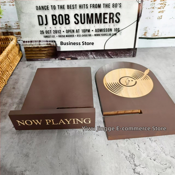 Ραφιέρα αποθήκευσης LP δίσκων από ξύλο, Jingge, μοντέλο 241216, μοντέρνο μινιμαλιστικό στυλ