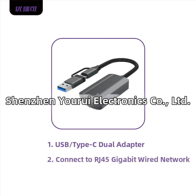 USB-C/USB 3.0 към RJ-45 гигабитен Ethernet адаптер – без драйвери, 10/100/1000 Mbps