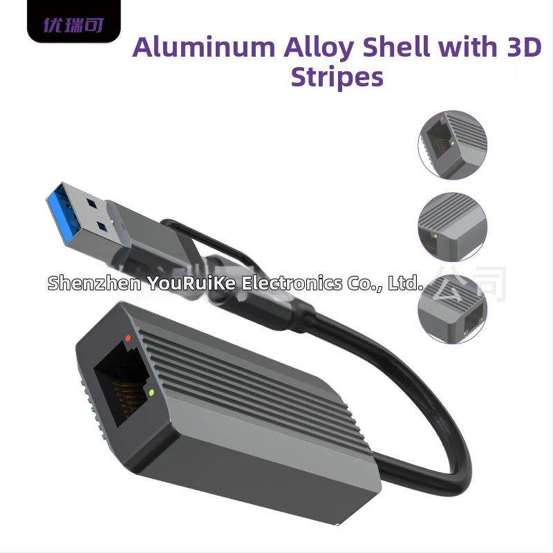 USB-C/USB 3.0 към RJ-45 гигабитен Ethernet адаптер – без драйвери, 10/100/1000 Mbps