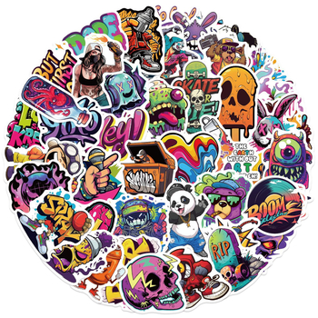 Graffiti naljepnice – 50 listova, vodootporne, tiskani graffiti dizajn, za DIY ukrase bilježnica, futrole za telefon, kacige i prtljagu