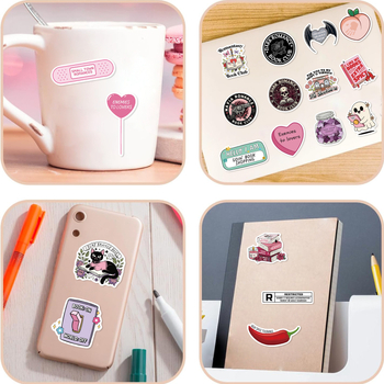 Napló- és jegyzetfüzet matricák – gothikus csillag motívumok, öntapadós, nyomtatott kivitel, Painted Crow márka, aranyos stílus