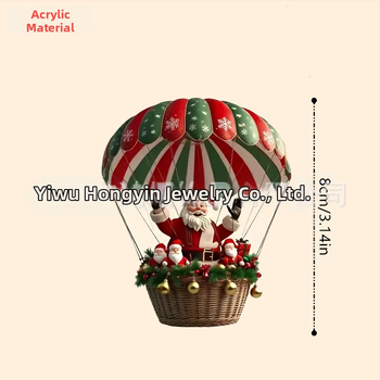 10 τεμάχια ακρυλικά κρεμαστά διακοσμητικά με τον Άγιο Βασίλη για σπίτι και κήπο, Χριστούγεννα, στυλ Ευρώπη-Αμερική