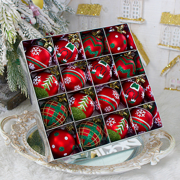 Uvo πλαστικά χριστουγεννιάτικα σφαίρες με καρτούν στυλ, σετ 9 τεμαχίων, κατασκευασμένες με φούσκωμα, ηλεκτροπλατίωση και χειροποίητη βαφή, κωδικός προϊόντος Ywc6-16g