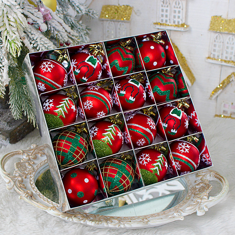 Uvo πλαστικά χριστουγεννιάτικα σφαίρες με καρτούν στυλ, σετ 9 τεμαχίων, κατασκευασμένες με φούσκωμα, ηλεκτροπλατίωση και χειροποίητη βαφή, κωδικός προϊόντος Ywc6-16g