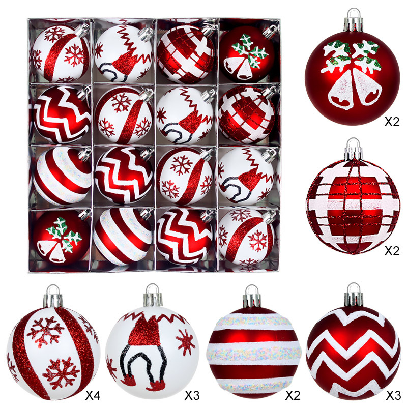 Uvo πλαστικά χριστουγεννιάτικα σφαίρες με καρτούν στυλ, σετ 9 τεμαχίων, κατασκευασμένες με φούσκωμα, ηλεκτροπλατίωση και χειροποίητη βαφή, κωδικός προϊόντος Ywc6-16g