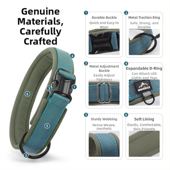 WU ρυθμιζόμενο κολάρο σκύλου από κράμα νάιλον-τιτάνιο