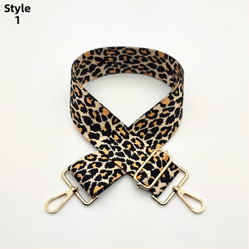 Leoparda printa plecu siksna – plaša nomaināma gara plecu siksna sievietēm somām un skolām somām, poliesters, pavasaris 2024