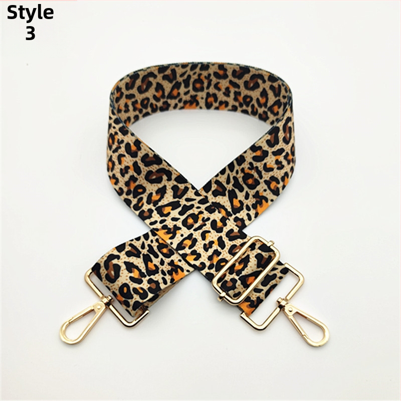 Leoparda printa plecu siksna – plaša nomaināma gara plecu siksna sievietēm somām un skolām somām, poliesters, pavasaris 2024