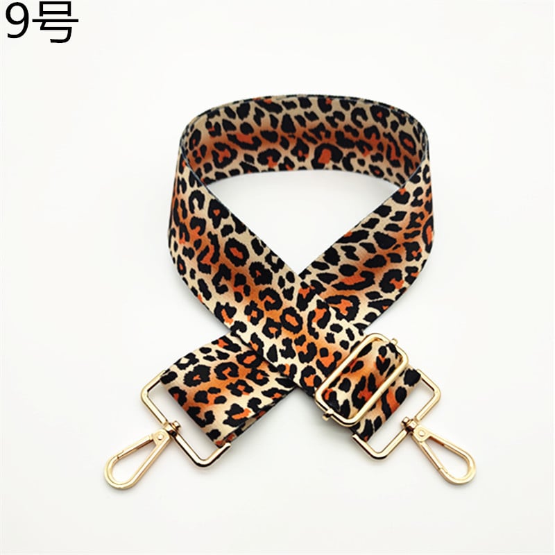 Leoparda printa plecu siksna – plaša nomaināma gara plecu siksna sievietēm somām un skolām somām, poliesters, pavasaris 2024