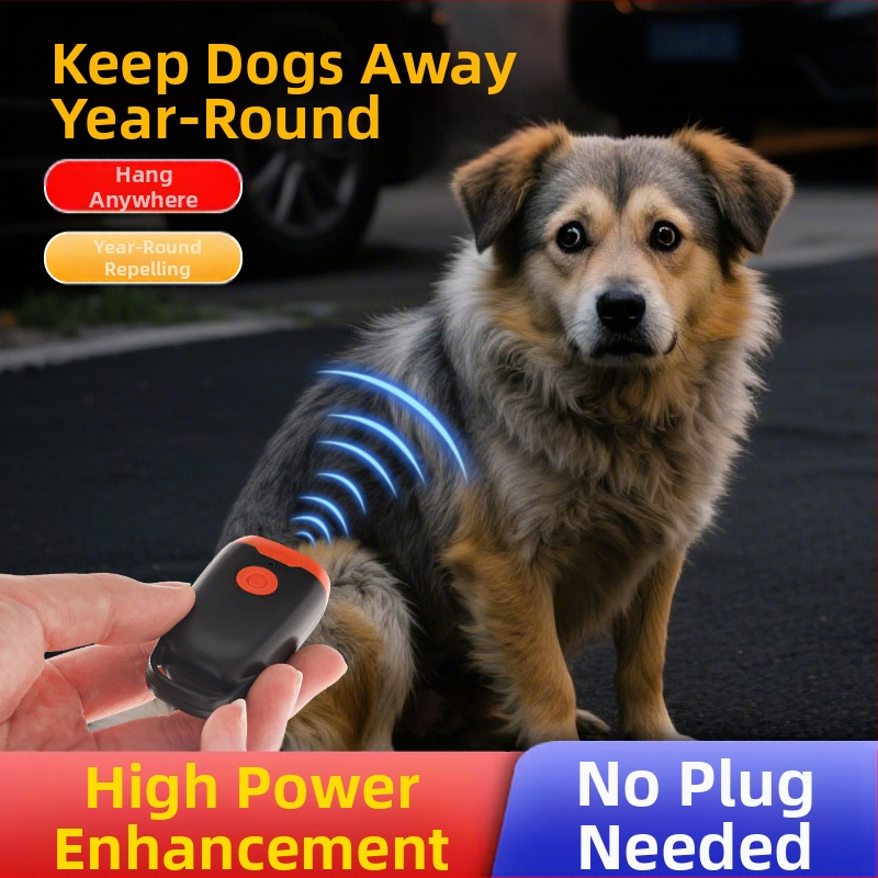 Dexin ултразвуков репелент за кучета – с дълъг обсег за тренировка, за открито и лична защита; пластмасова конструкция; универсално използване.