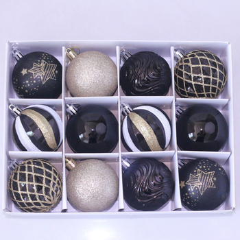 Комплект електроплакирани пластмасови коледни топки, модерен минималистичен стил, модел Hx025, украса за коледно дърво