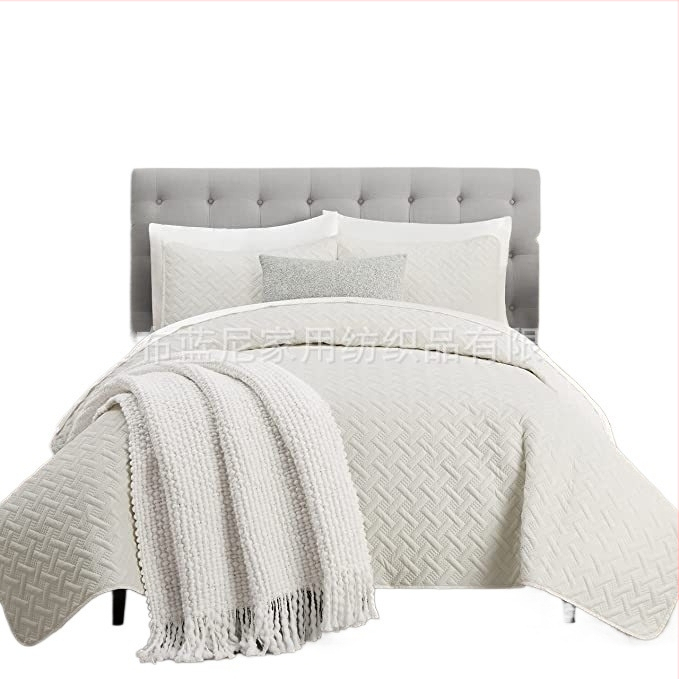 Всесезонен комплект покривка за завивка, три части, миещ се, плат от химическо влакно, пълнеж от обичайно влакно, тегло на завивката 2-3 jin