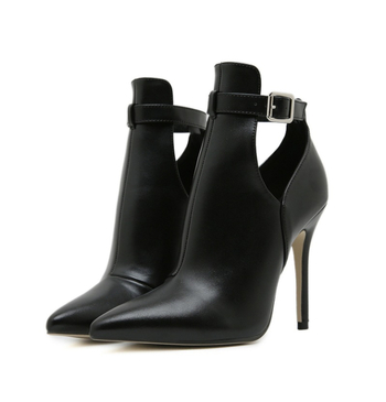 Γυναικείες Χειμερινές Μπότες με Μυτερό Δάχτυλο, Κούμπωμα με Αγκράφα, PU Επάνω Μέρος, Σόλα από Καουτσούκ, Αδιάβροχες