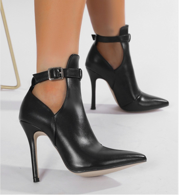 Γυναικείες Χειμερινές Μπότες με Μυτερό Δάχτυλο, Κούμπωμα με Αγκράφα, PU Επάνω Μέρος, Σόλα από Καουτσούκ, Αδιάβροχες